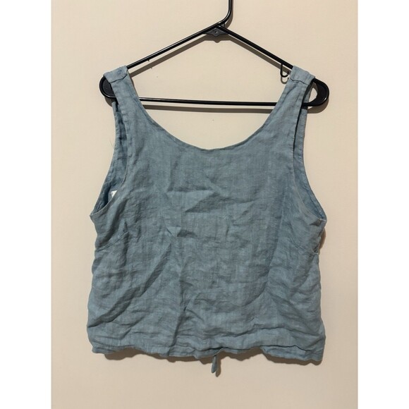 Nina Kendosa Paris Linen Tank blue Back Tie one Size - Picture 1 of 3